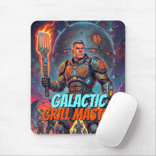 Galaktisk Grillmästare Rolig Sci-Fi Pop Art Seriet Musmatta