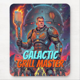 Galaktisk Grillmästare Rolig Sci-Fi Pop Art Seriet Musmatta