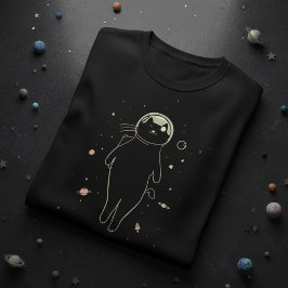 Galaktisk Katt Voyager Design – Rymdkatt Astronaut T Shirt