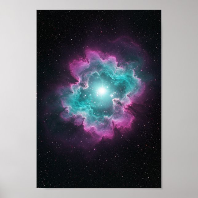 Galaktisk nebulosa rymdtryck poster (Framsidan)