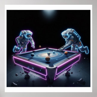 Galaktisk Poolnatt – Astronauter som spelar Kosmis Poster