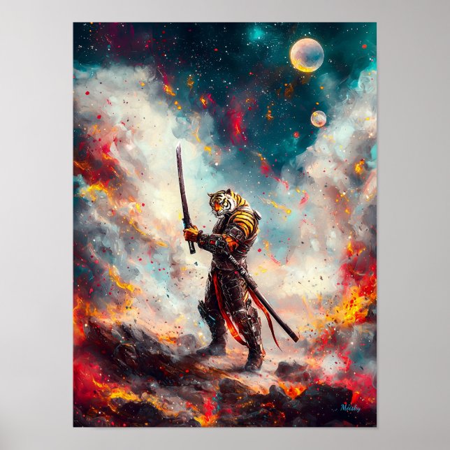 Galaktisk Tiger Samuraj – Kosmisk Svärdmästare Poster (Framsidan)