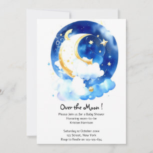 Galaktiska drömmar: Måne & Stars Baby Shower Inbjudningar