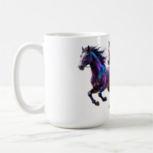 Galaktiska löpande neon-mystiska hästar Parfantas Kaffemugg