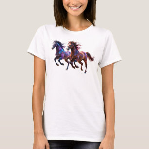 Galaktiska löpande neon-mystiska hästar Parfantas T Shirt