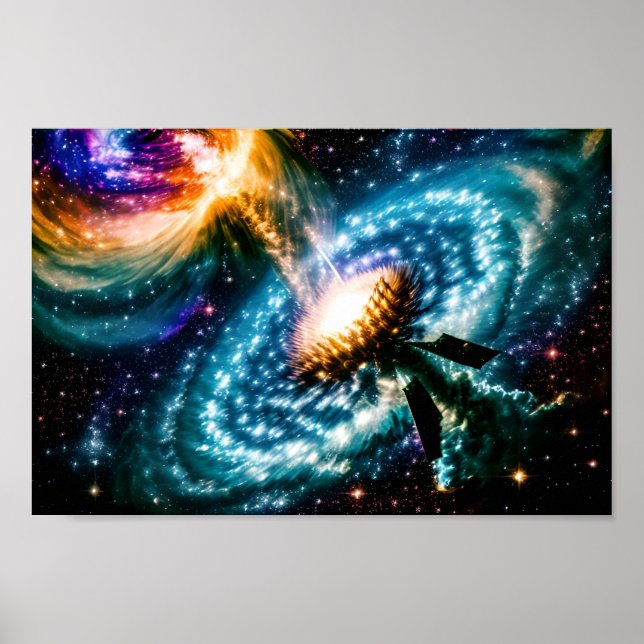 Galaktiska planeterkrafter kollidera och implode poster (Framsidan)