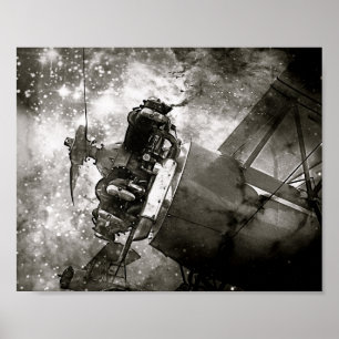 Galaktiskt Krig B&W-flygplan Poster