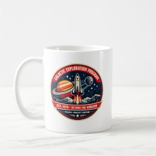 Galaktiskt Utforskningsprogram Vintage Rymduppdrag Kaffemugg