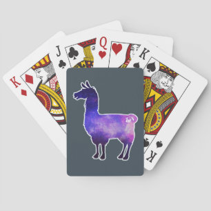 Galaktisktt Llama som leker kort Spelkort