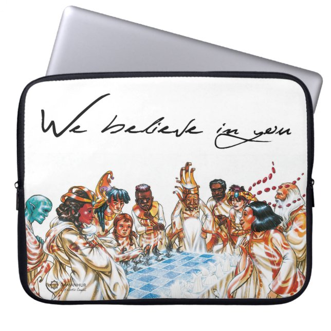 Galaktisktt råd: Vi beleave i dig mufer Laptop Sleeve (Framsidan)