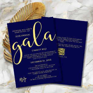 Galakväll Välgörenhetsgalan Elegant Blå Guld Inbjudningar
