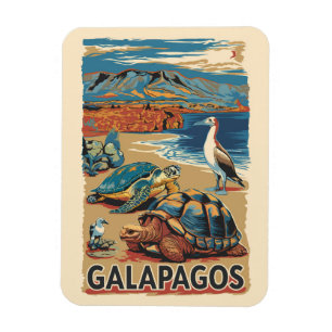 Galapagos Animals Travel Art Vintage Magnet