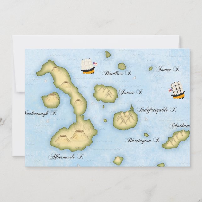 Galapagos Archipelago Karta Tropical Islands (Framsida)