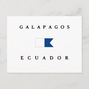 Galapagos Ecuador Alpha Dive Flagga Vykort
