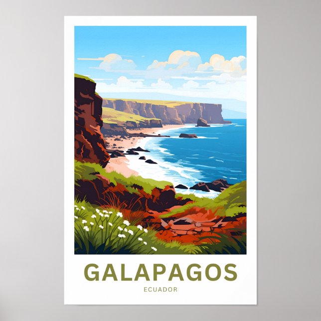 Galapagos Ecuador Travel Skriv ut Poster (Framsidan)