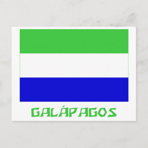Galápagos flagga med Namn Vykort