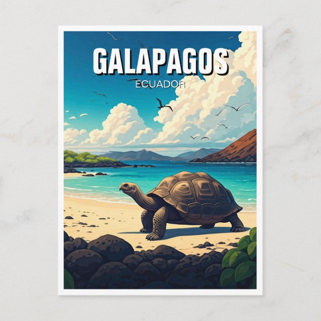 Galapagos Giant Tortoise Postcard Vykort (Framsida)