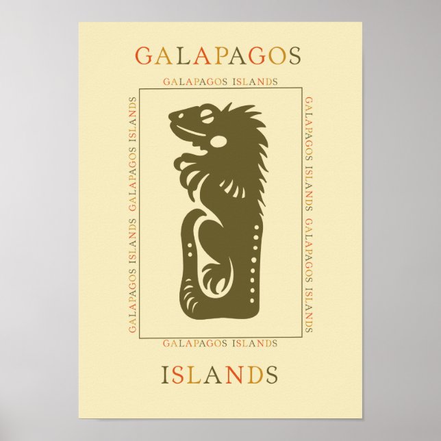Galapagos Iguana Poster (Framsidan)