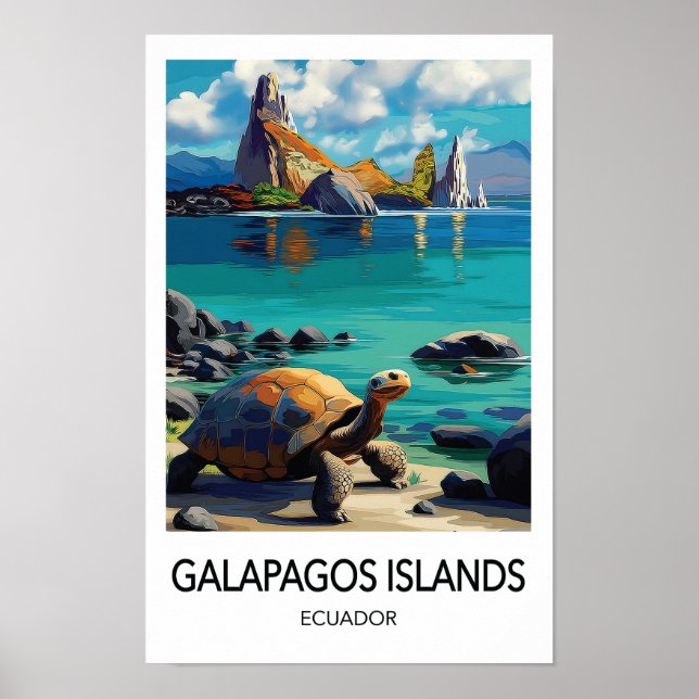 Galapagos Island Ecuador Travel Poster (Framsidan)