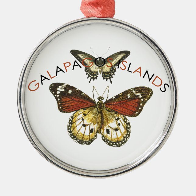 Galapagos Islands Butterfly Julgransprydnad Metall (Framsidan)