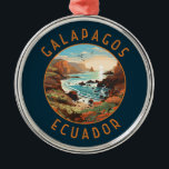 Galapagos Islands Retro Distress Circle Julgransprydnad Metall<br><div class="desc">Galápagos-öarna i en vektorkonst stil. Galápagosöarna är en vulkanisk skärgård i Stilla havet. Det anses vara en av världens främsta destinationer för att titta på vilda djur.</div>