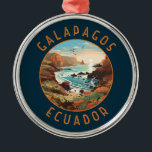 Galapagos Islands Retro Distress Circle Julgransprydnad Metall<br><div class="desc">Galápagos-öarna i en vektorkonst stil. Galápagosöarna är en vulkanisk skärgård i Stilla havet. Det anses vara en av världens främsta destinationer för att titta på vilda djur.</div>