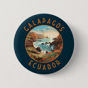 Galapagos Islands Retro Distress Circle Knapp
