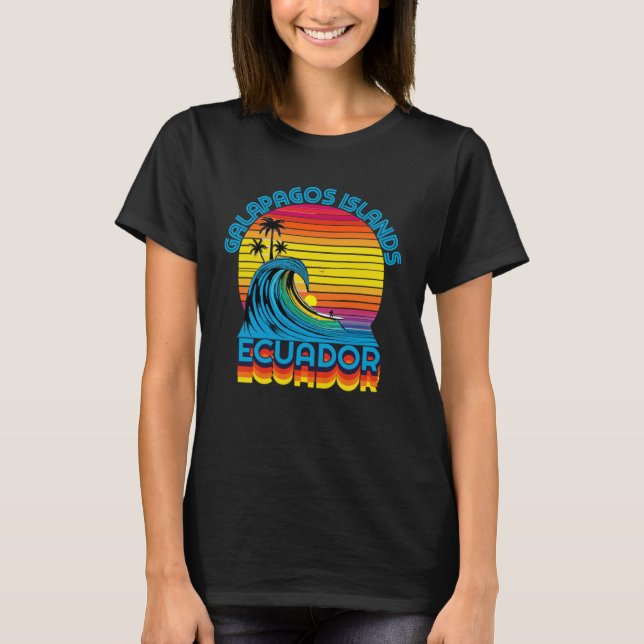 Galapagos Islands Retro Throwback Surf & Beach Sou T Shirt (Framsida)