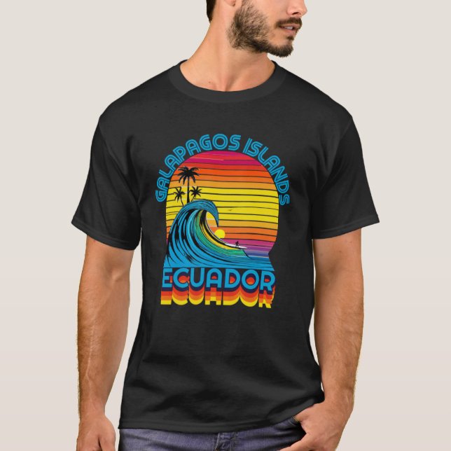 Galapagos Islands Retro Throwback Surf & Beach Sou T Shirt (Framsida)