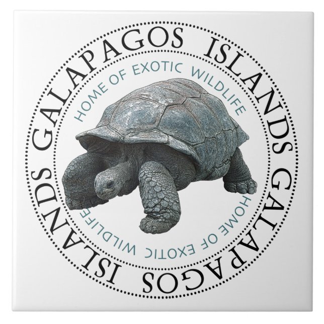 Galapagos Islands Tortoise T-Shirt Kakelplatta (Framsidan)