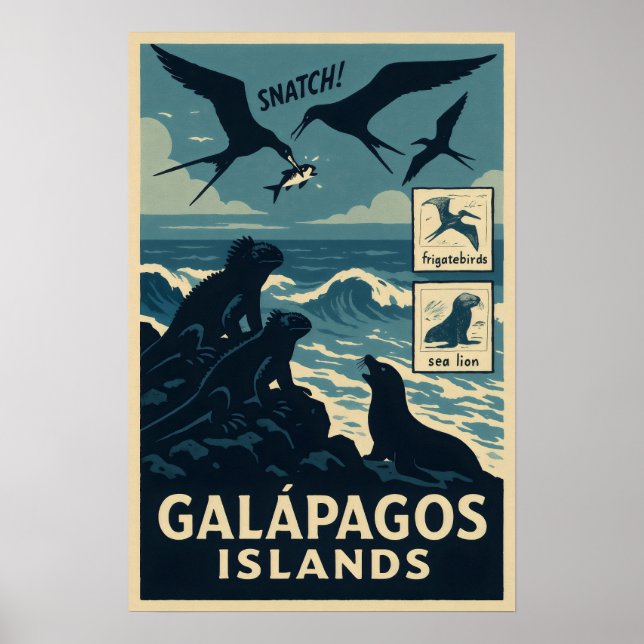 Galápagos Islands Wildlife Poster (Framsidan)
