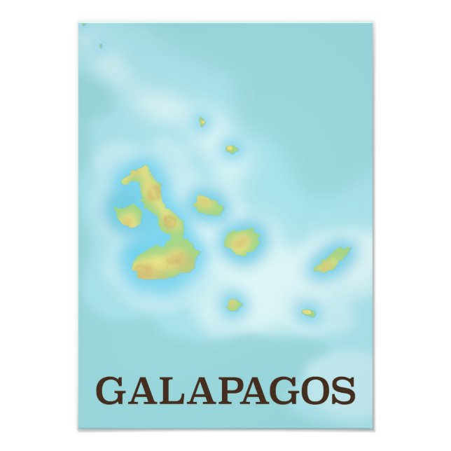 Galapagos kartor semester affisch fototryck (Framsidan)