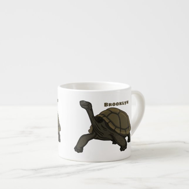 Galapagos land tortoise illustration espressomugg (Framsida höger)