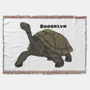 Galapagos landsköldpaddsillustration filt