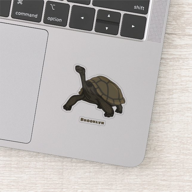 Galapagos landsköldpaddsillustration klistermärken (Detalj)