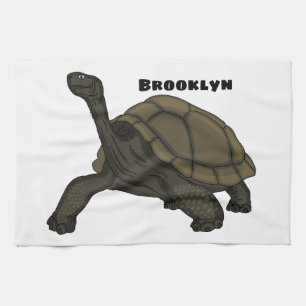 Galapagos landsköldpaddsillustration kökshandduk