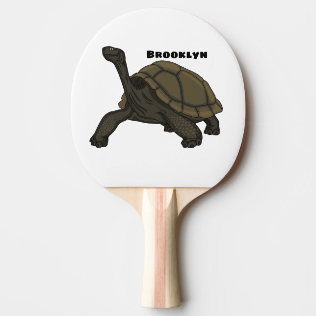 Galapagos landsköldpaddsillustration pingisracket (Framsidan)