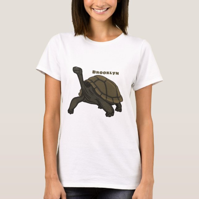 Galapagos landsköldpaddsillustration t shirt (Framsida)