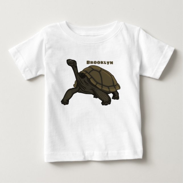 Galapagos landsköldpaddsillustration t shirt (Framsida)