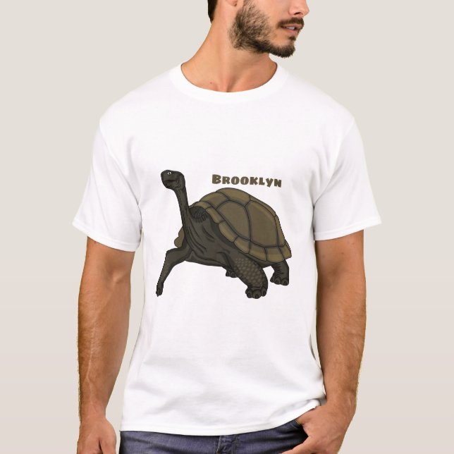 Galapagos landsköldpaddsillustration t shirt (Framsida)