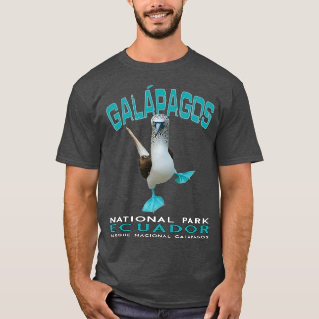 Galapagos National Park Ecuador Blue Footed T Shirt (Framsida)