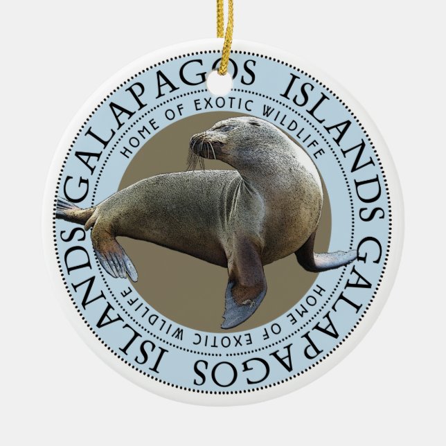 Galapagos-öarna Havets Lejona jul Julgransprydnad Keramik (Framsidan)