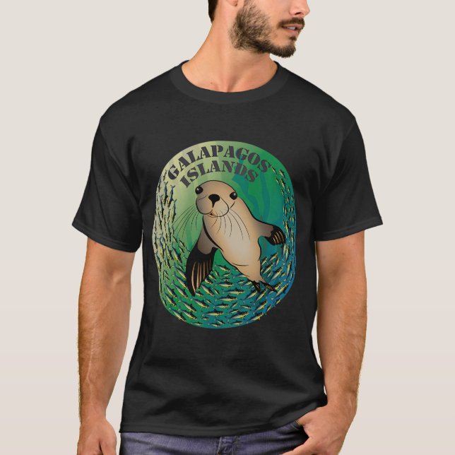 Galapagos Sjölejon T Shirt (Framsida)