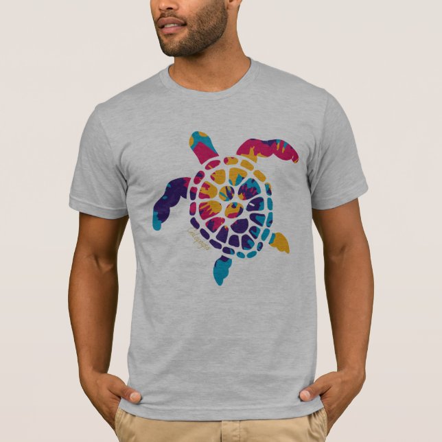 Galapagos Tie Dye Sea Turtle T Shirt (Framsida)
