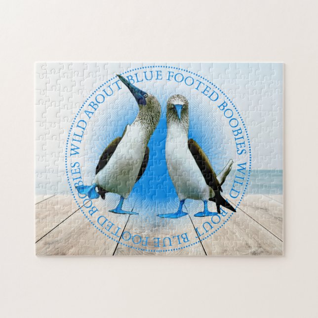Galapagosöarna Blue Footed Booby Birds Pussel (Horisontell)