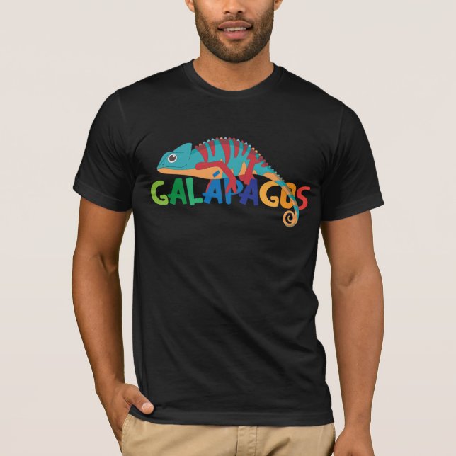 Galapagosöarna Ecuador Chameleon Exotic Animal T Shirt (Framsida)