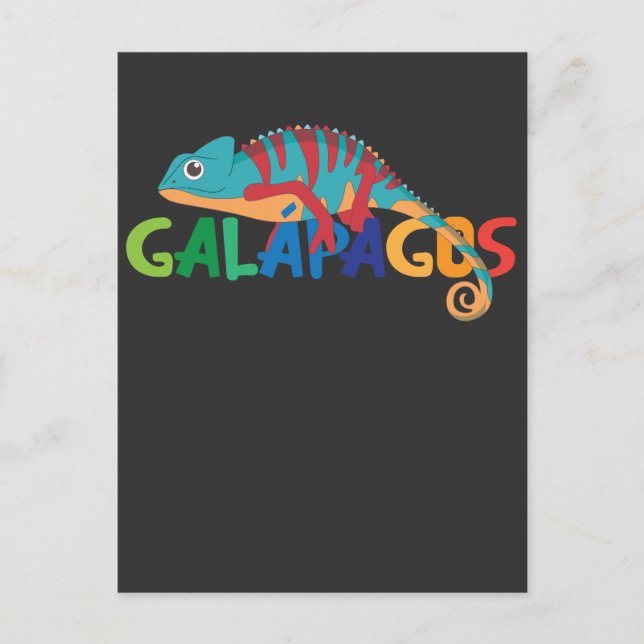 Galapagosöarna Ecuador Chameleon Exotic Animal Vykort (Framsida)
