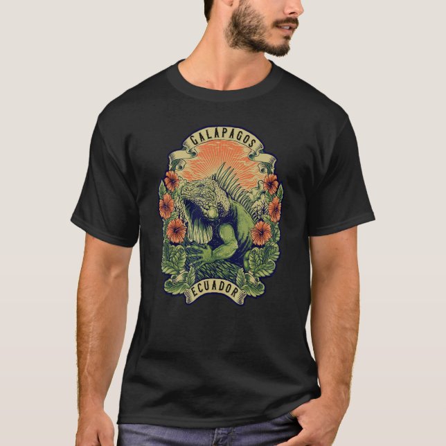 Galapagosöarna Ecuador Iguana Islas Galapagos 3 T Shirt (Framsida)