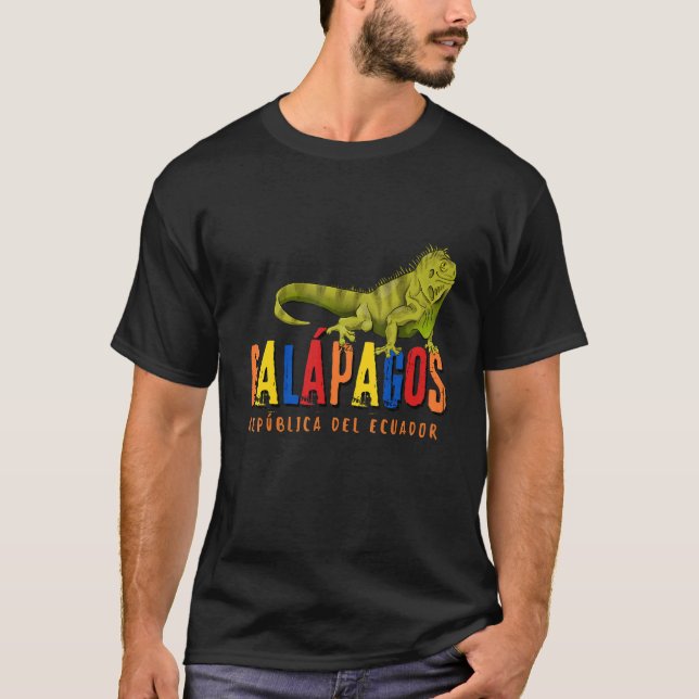 Galapagosöarna Ecuador Iguana Islas Galapagos T Shirt (Framsida)