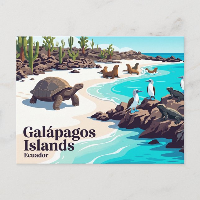 Galápagosöarna Ecuador Vykort (Framsida)